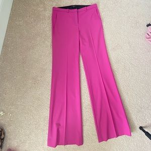 Theory pleated wide leg classic suit pants fuscia